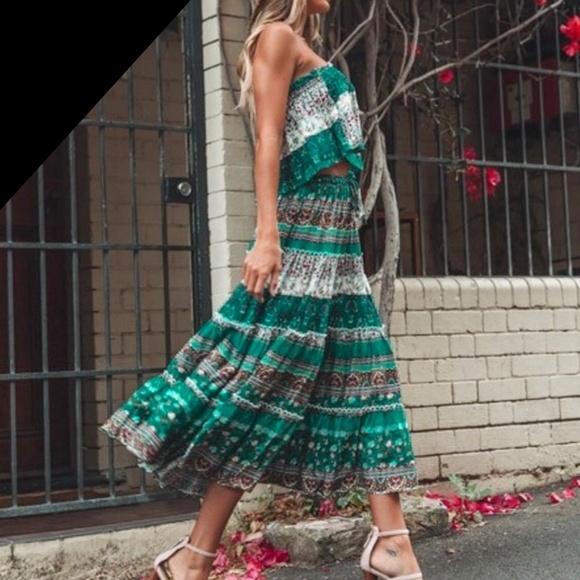BOHO | Green Bohemian Two-Piece Outfit- 669 - Picture 6 of 8